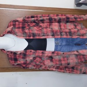 Acid Washed Plaid Flannel